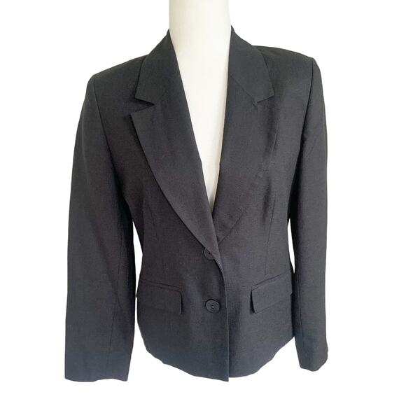 Vintage Country Sophisticates Pendleton Black Blazer Jacket Size 8 Linen Blend - Picture 1 of 8